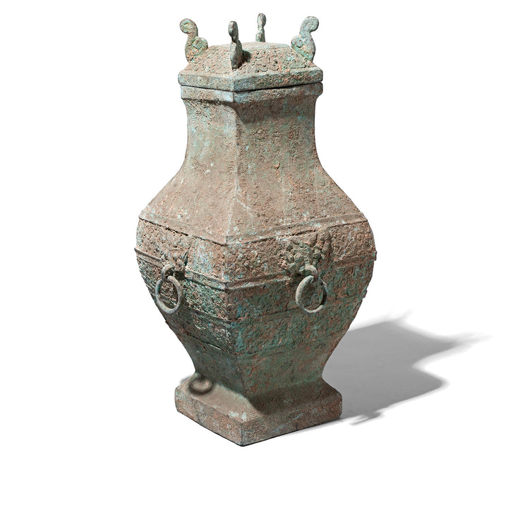 Verdigris Bronze Western Zhou Dynasty Style Urn | Indigo Antiques
