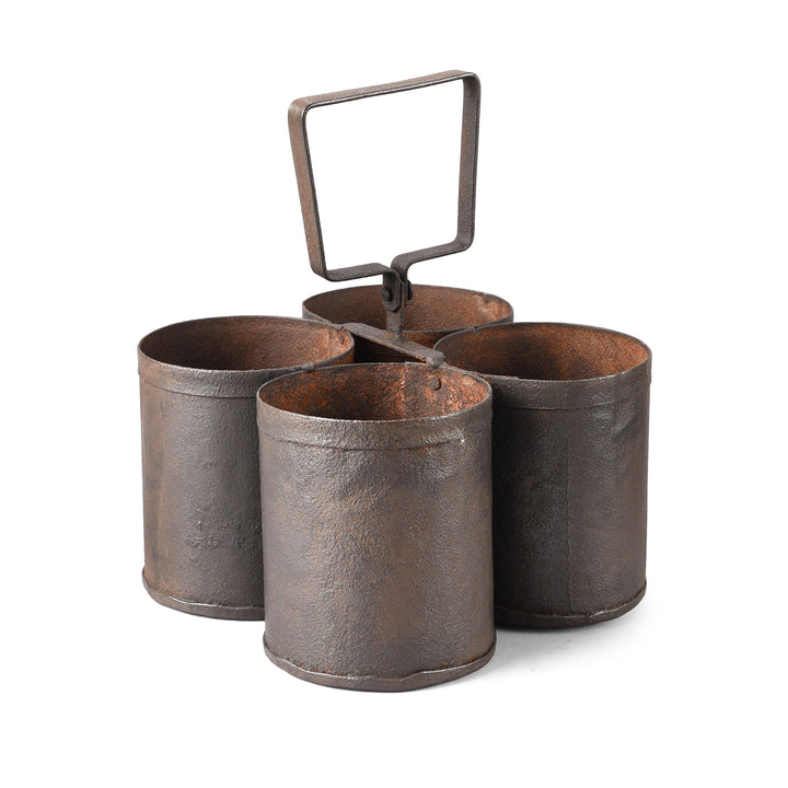 Vintage 4 Way Iron Bottle Carrier - Ca 1950 | Indigo Antiques
