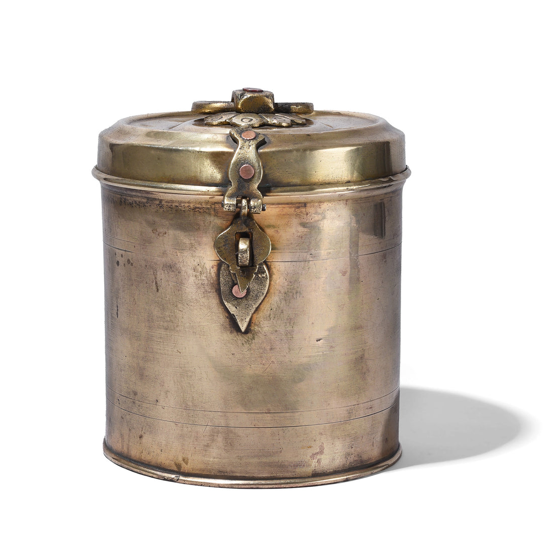 Vintage Brass Food Caddy From Bombay | Indigo Antiques