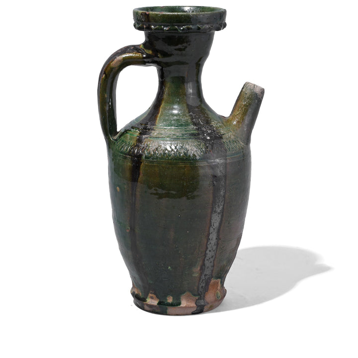 Vintage Chinese Copper Glazed Terracotta Spouted Vase | Indigo Antiques