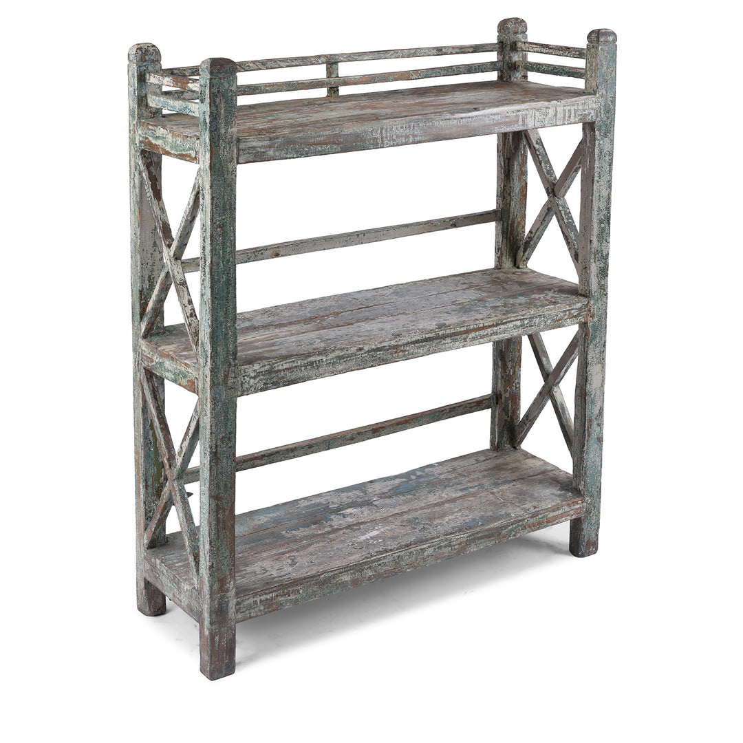 Vintage Indian Green Painted Shelf | Indigo Antiques