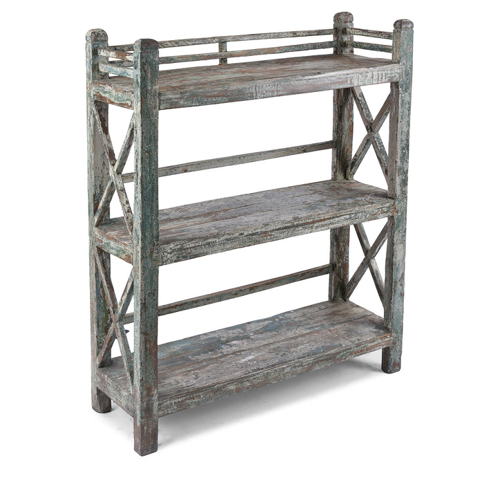 Vintage Indian Green Painted Shelf | Indigo Antiques