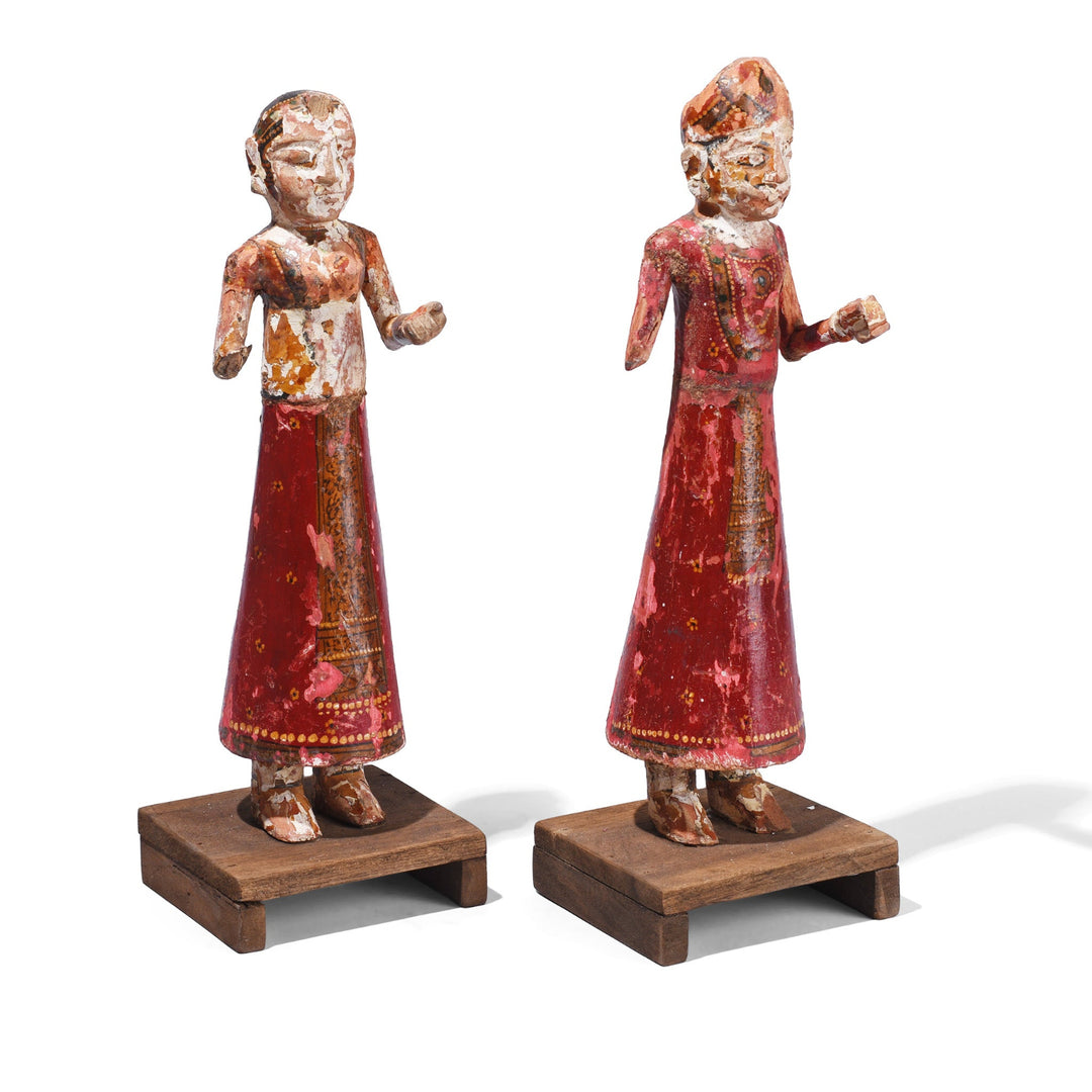 Vintage Indian Painted Gangaur Figures - Ca 1940 | Indigo Antiques