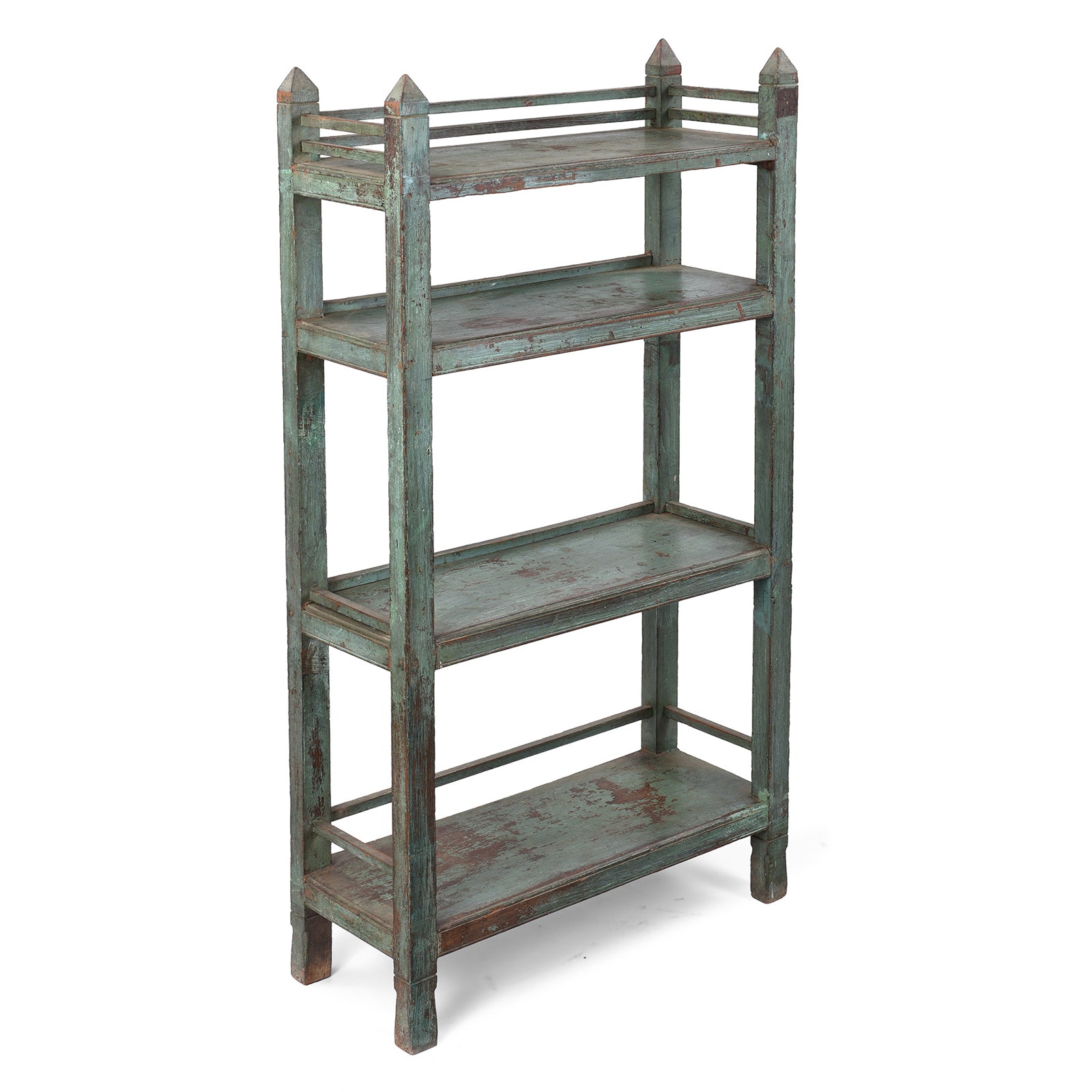 Vintage Indian Shelf with Blue Paint Finish