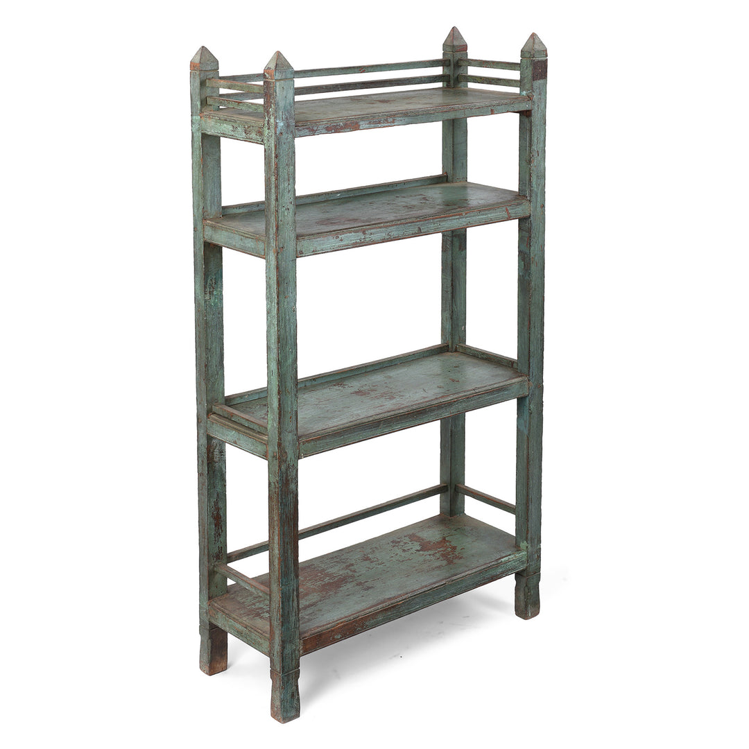 Vintage Indian Shelf with Blue Paint Finish