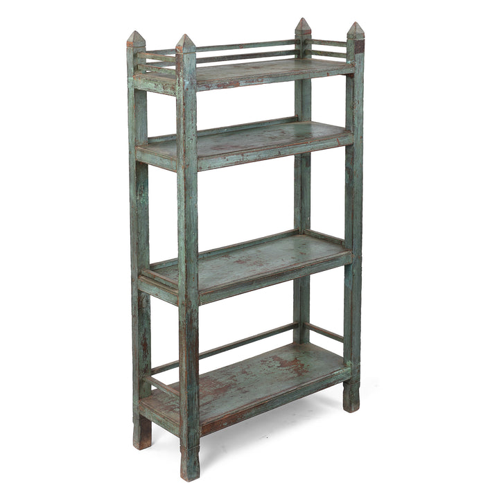 Vintage Indian Shelf with Blue Paint Finish