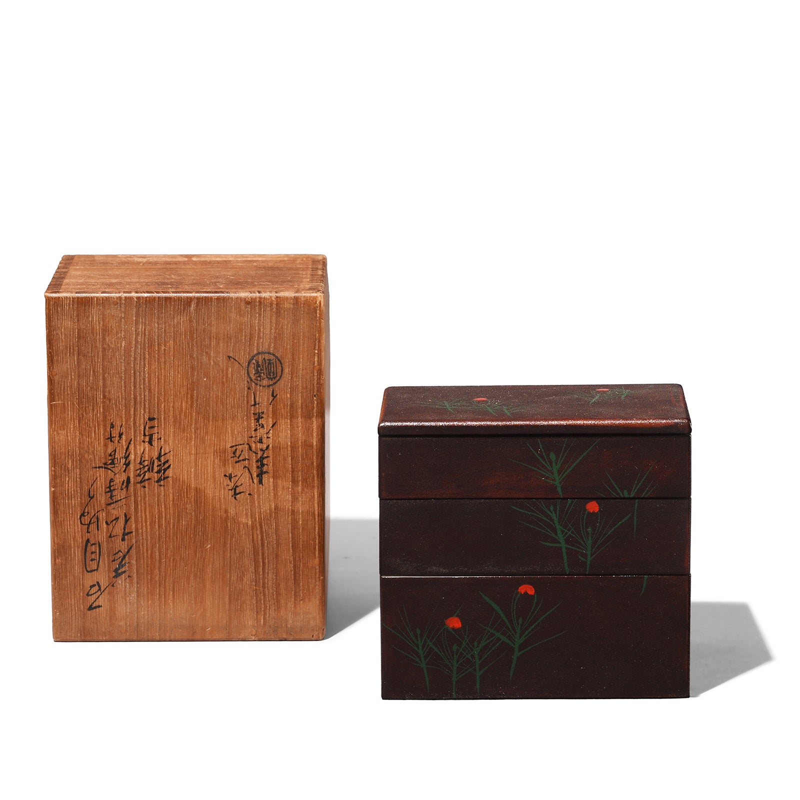 Vintage Japanese Bento Box In Original Wooden Gift Box | Indigo Antiques