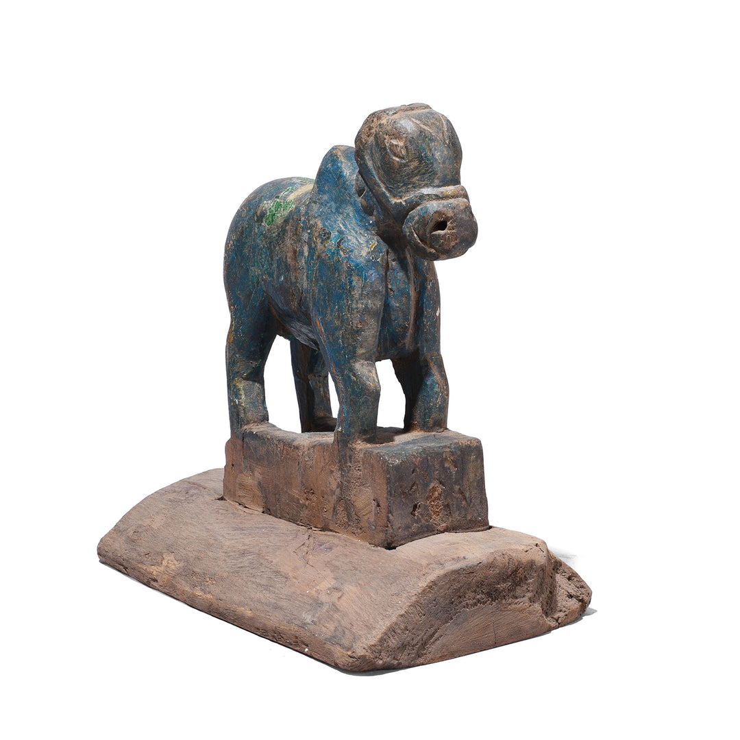 Vintage Painted Indian Nandi Bull Figurine | INDIGO ANTIQUES