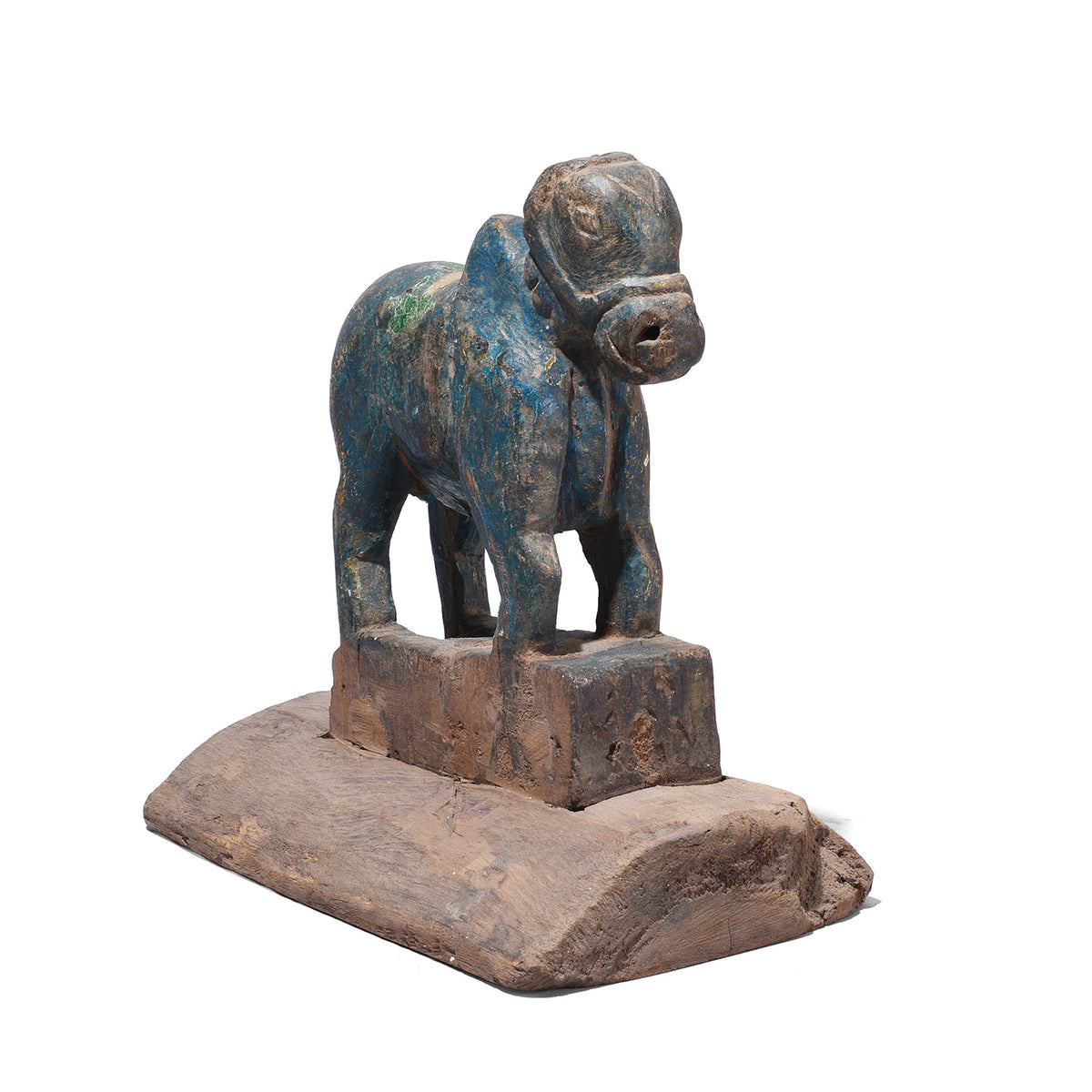 Vintage Painted Indian Nandi Bull Figurine | INDIGO ANTIQUES