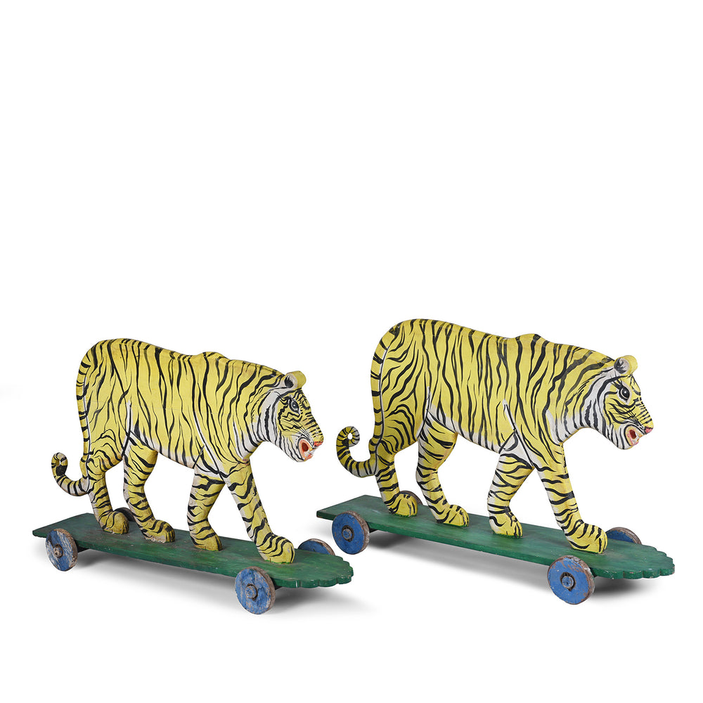 Vintage Painted 'Pull-along' Tigers | Indigo Antiques
