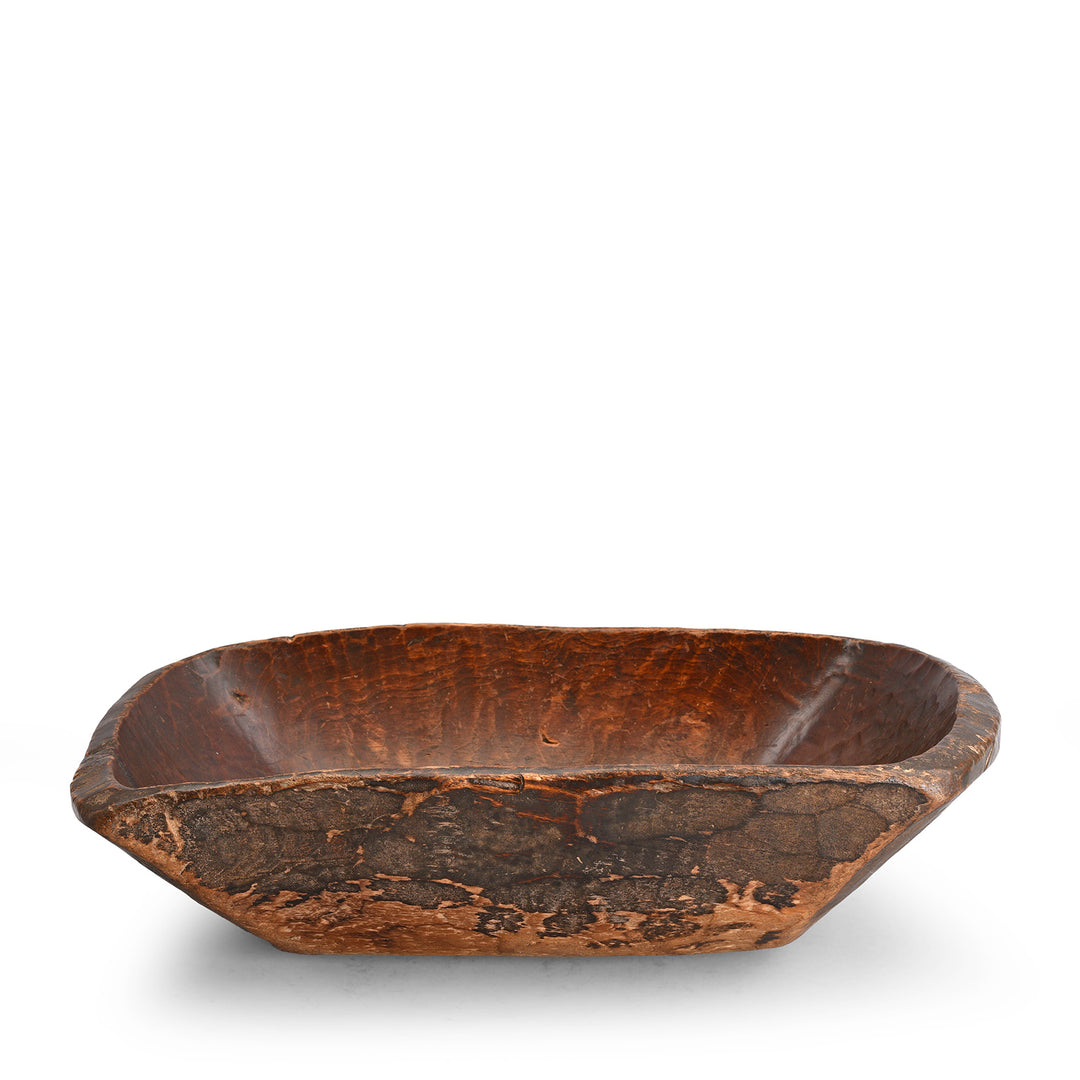 Decorative wooden Tibetan food bowl | Indigo Antiques