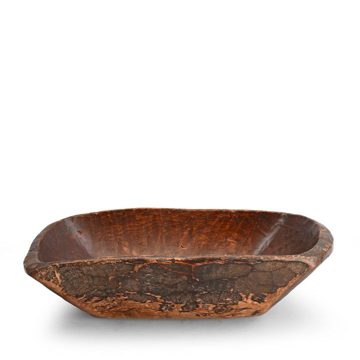 Decorative wooden Tibetan food bowl | Indigo Antiques