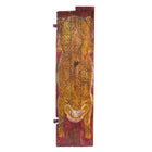 Vintage Red Painted Leopard Panel - Vertical