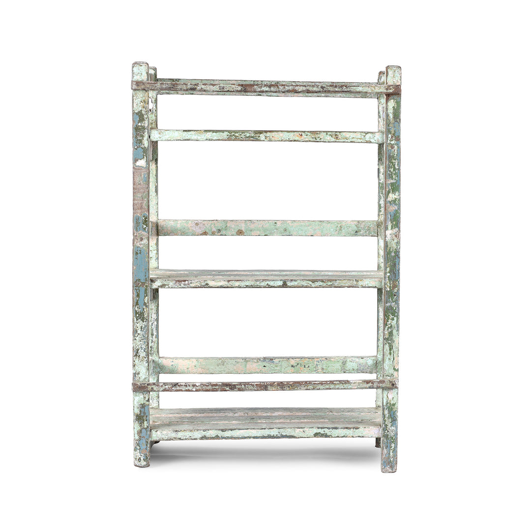 Vintage Small Painted Indian Slatted Shelf