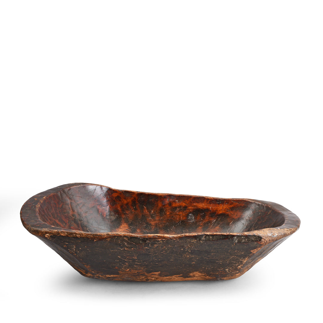 Decorative wooden Tibetan food bowl | Indigo Antiques