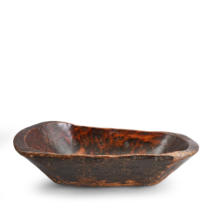 Decorative wooden Tibetan food bowl | Indigo Antiques