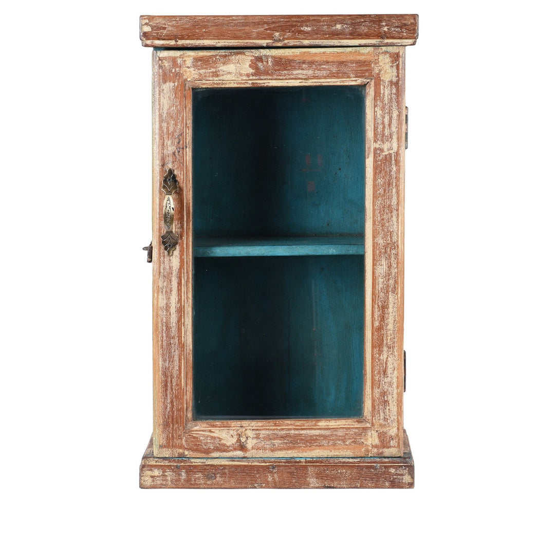 Vintage Brown Painted Glazed Wall Cabinet | Indigo Antiques
