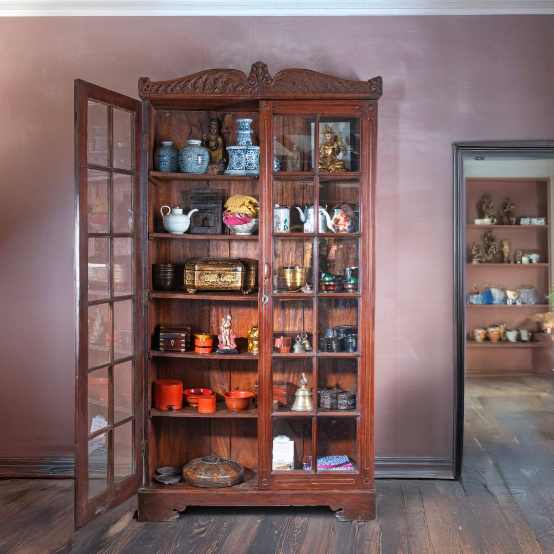 Regency Anglo Indian Teak Cabinet With an Oriental eclectic collectors interior