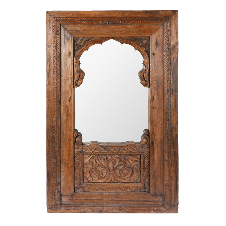 Antique Indian Carved Window Mirror | Indigo Antiques