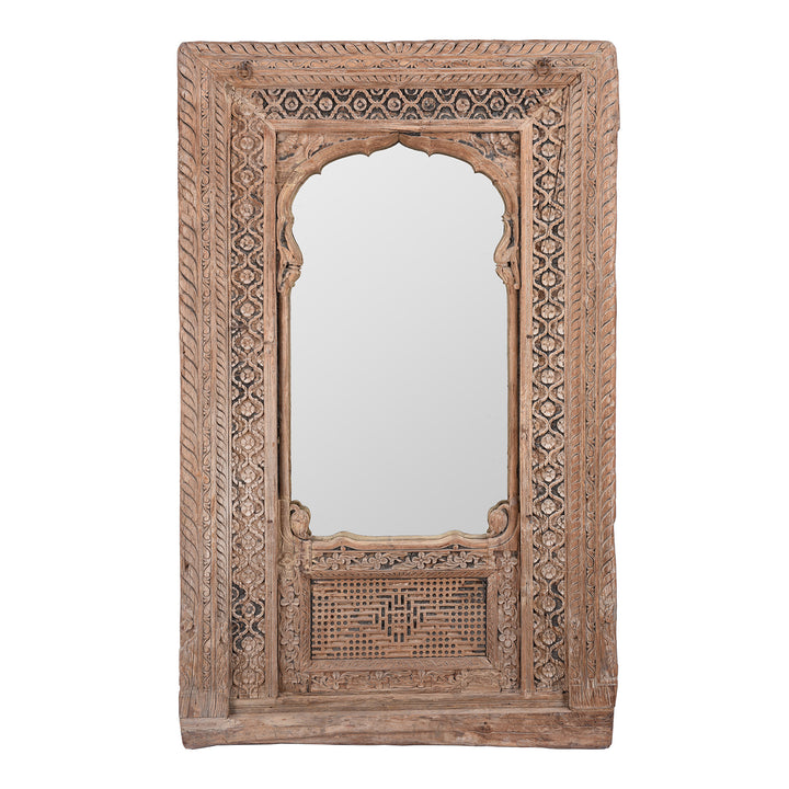 Antique Indian Carved Window Mirror | Indigo Antiques
