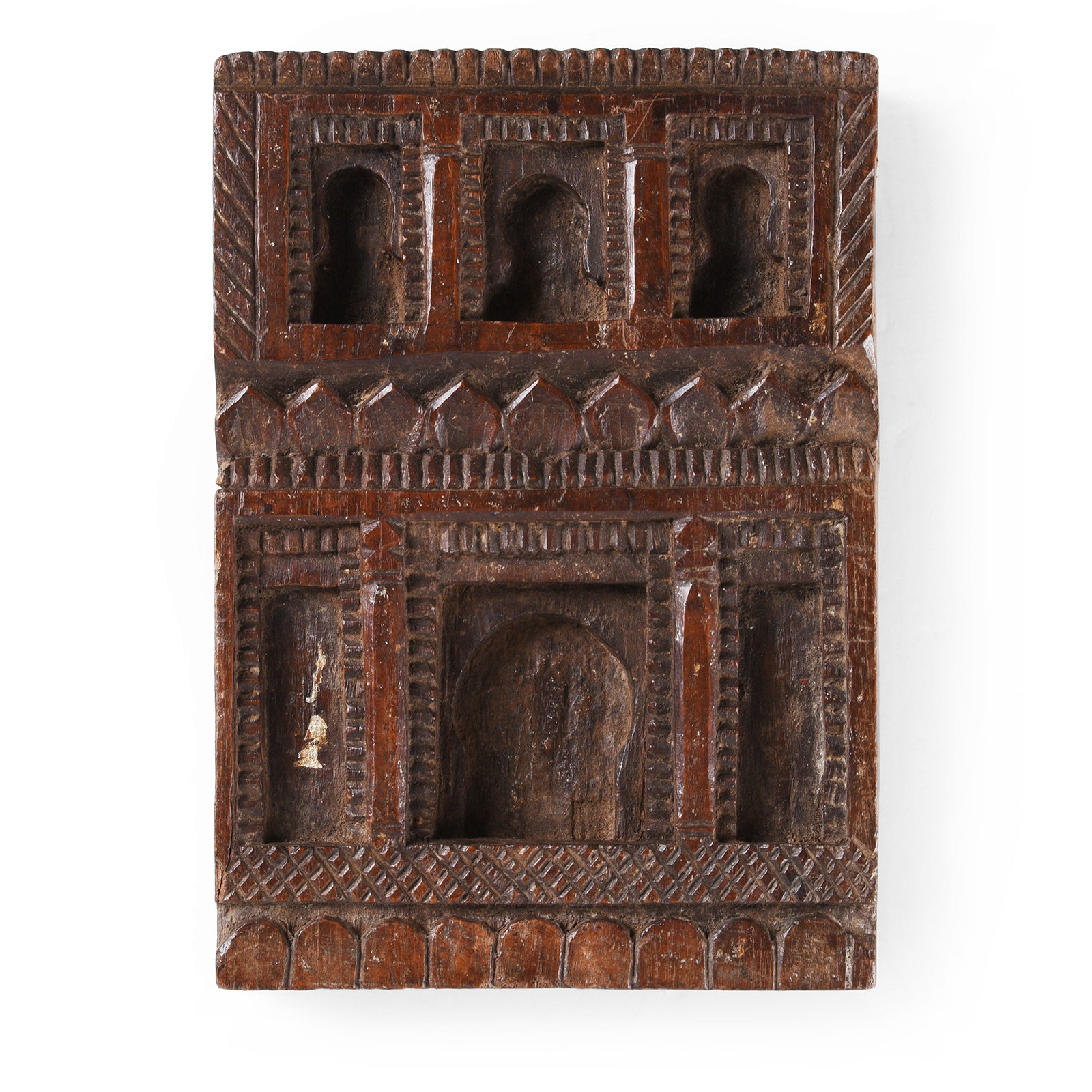 Carved Teak Lintel Panel From Andra Pradesh - 18thC Carved Teak Lintel Panel From Andra Pradesh - 18thC