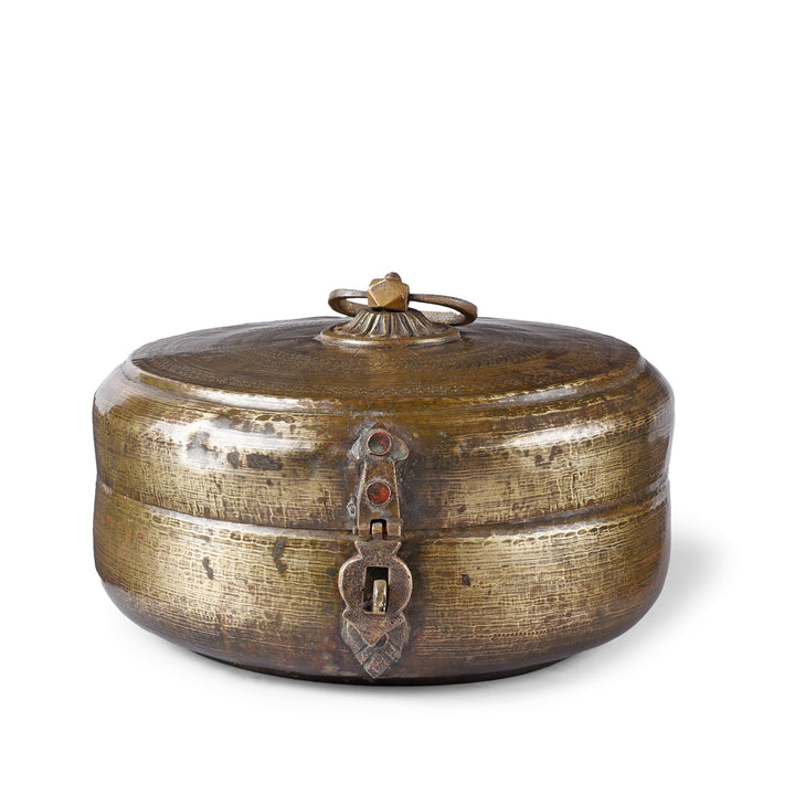 Antique Indian Brass Chapati Box | Indigo Antiques