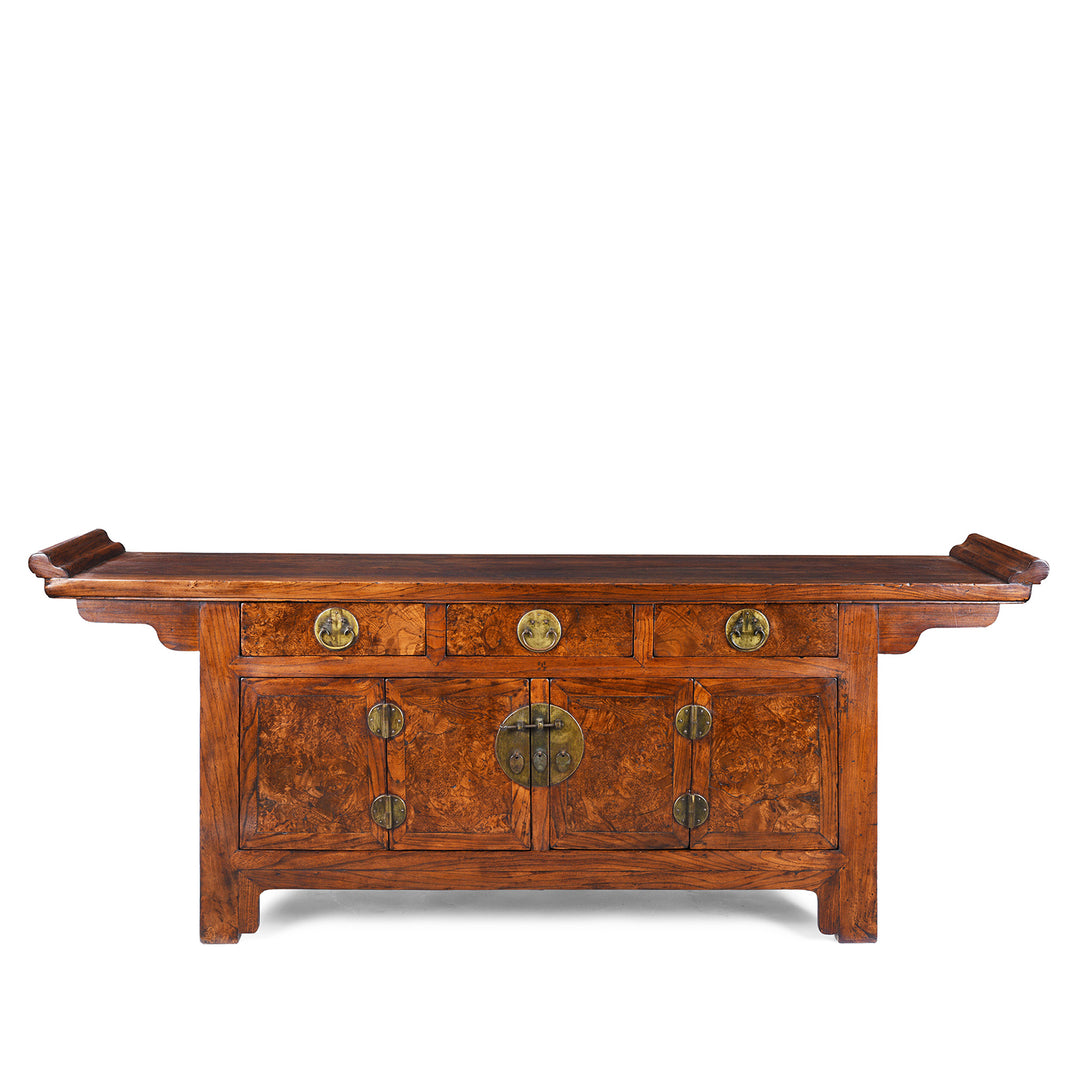 Antique Chinese Peking Sideboard Made From Burr Elm | Indigo Antiques