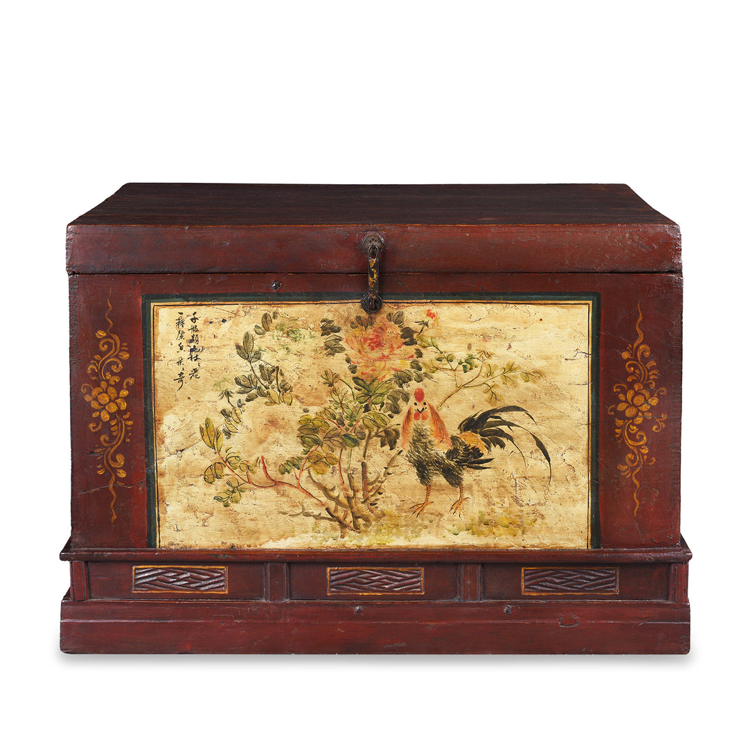 Painted Cockerel Opera Chest From Shanxi Province | Indigo Antiques