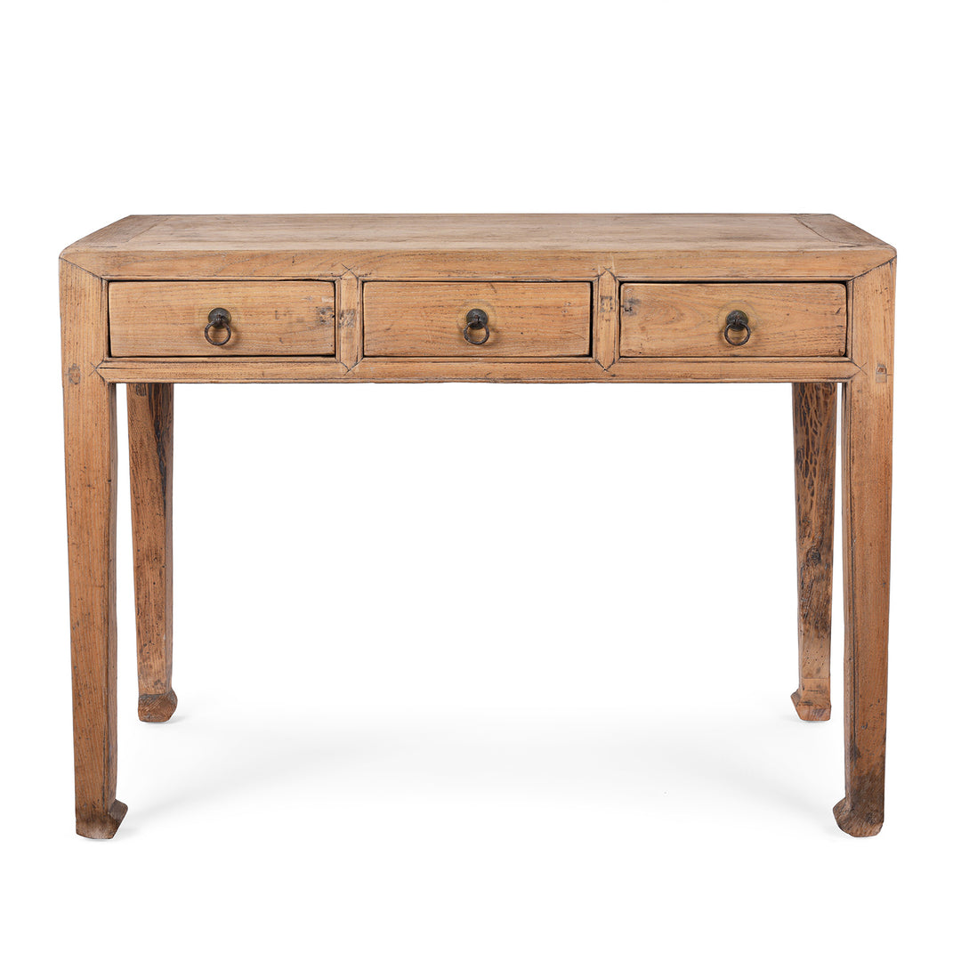 Antique Chinese 3 Drawer Elm Console Table | Indigo Antiques