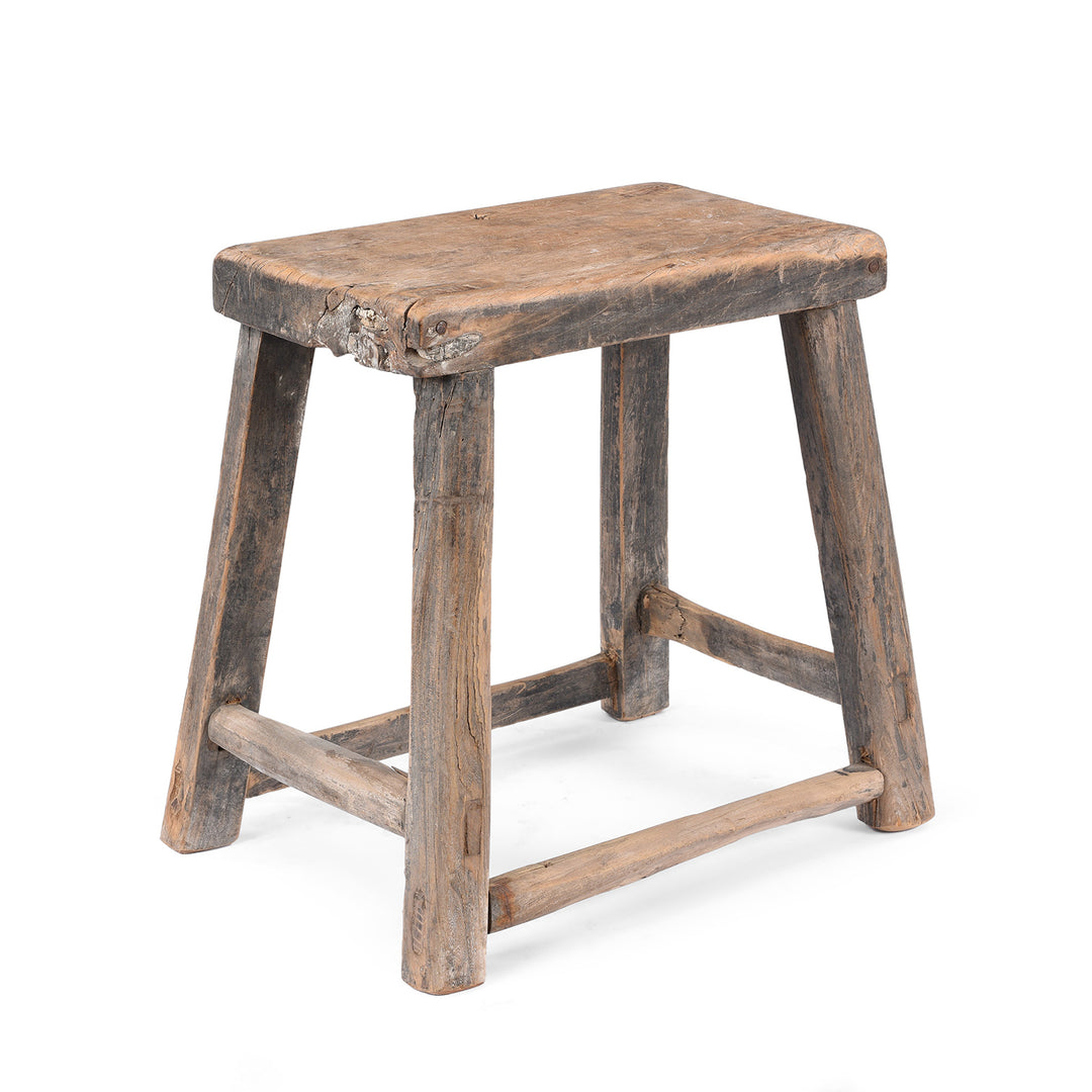 Antique Elm Milking Stool From Shanxi  | Indigo Antiques