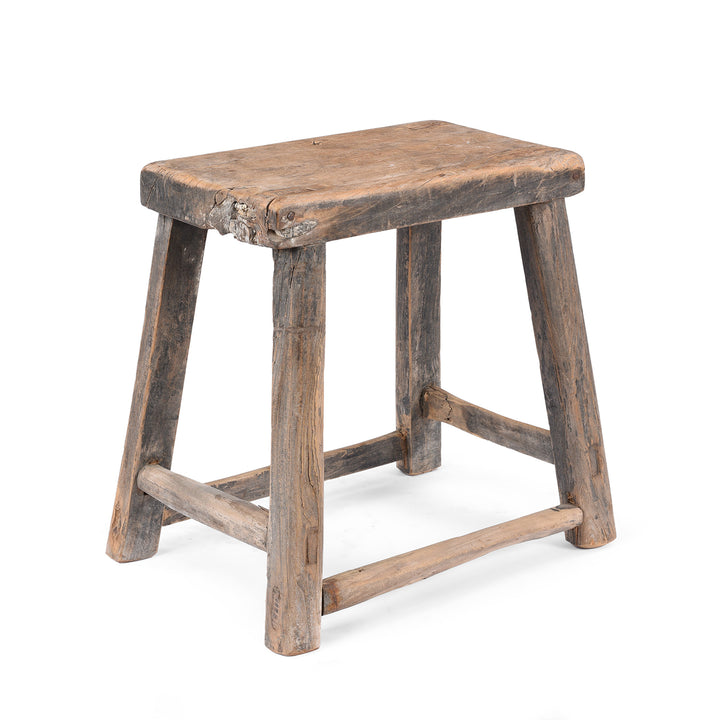 Antique Elm Milking Stool From Shanxi  | Indigo Antiques