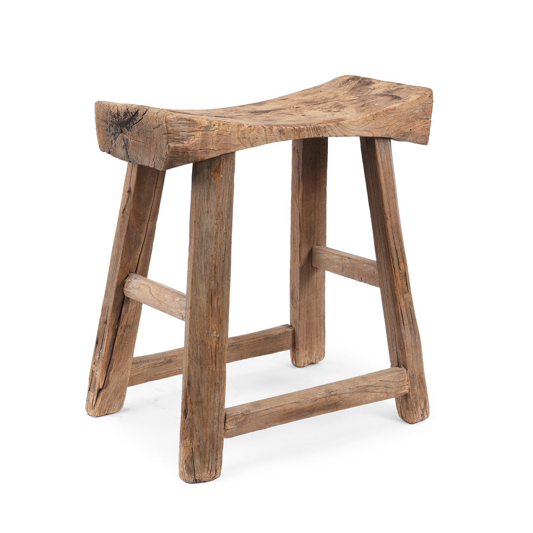 Antique Chinese Elm Saddle Stool | Indigo Antqiues