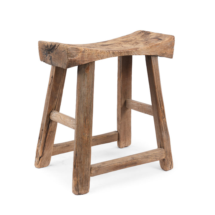 Antique Chinese Elm Saddle Stool | Indigo Antqiues