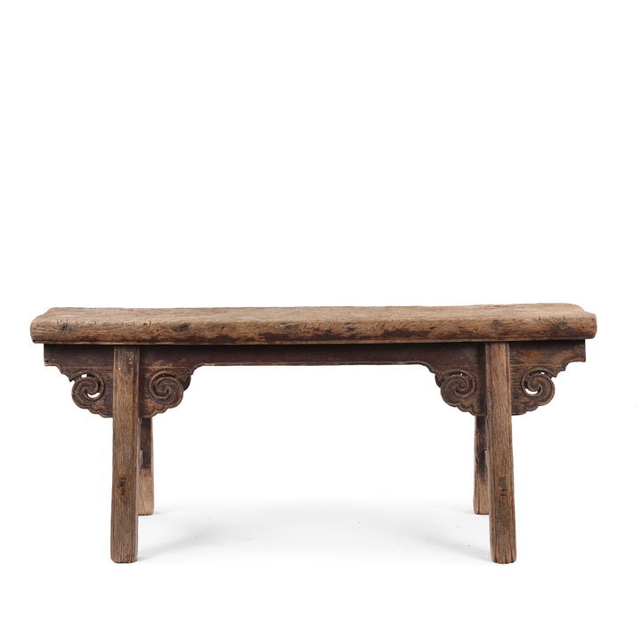 Antique Elm Chinese Spring Bench From Shanxi Province | Indigo Antiques  