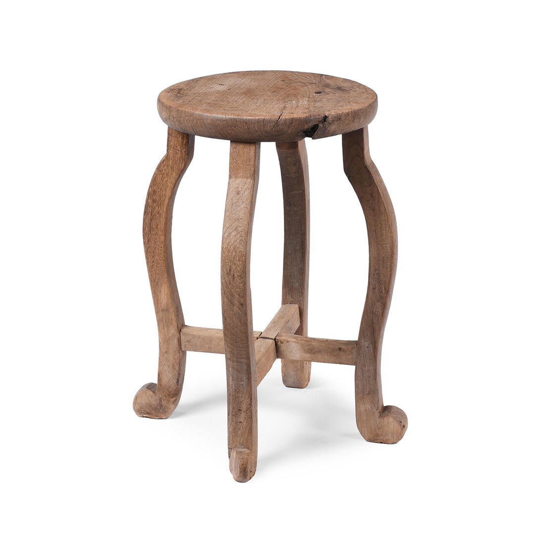 Antique Chinese Farmhouse Elm Stool | Indigo Antiques