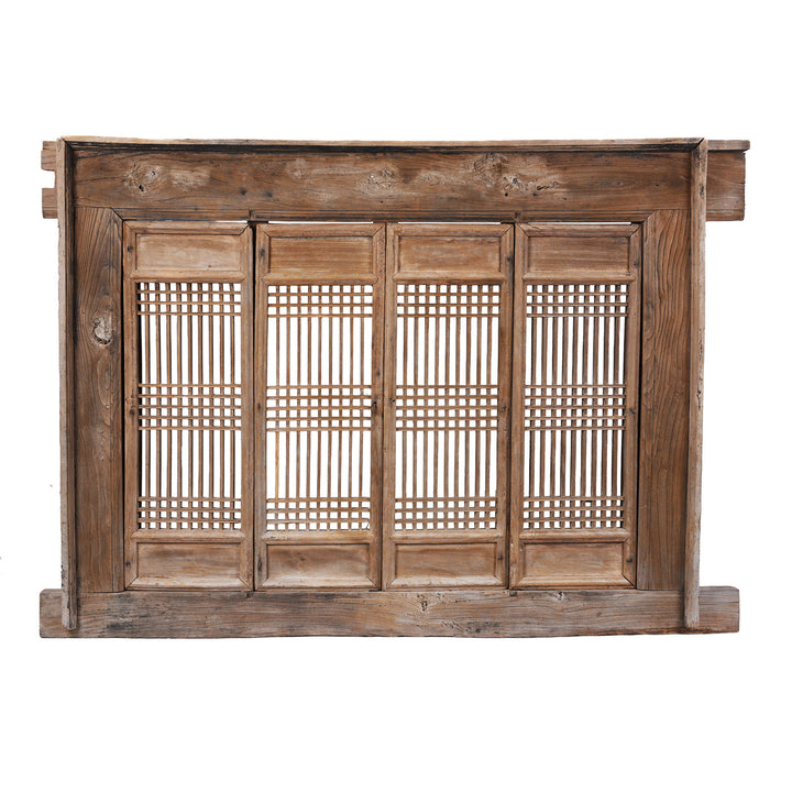 Antique Chinese Yumu Window Shutter & Frame | indigo Antiques