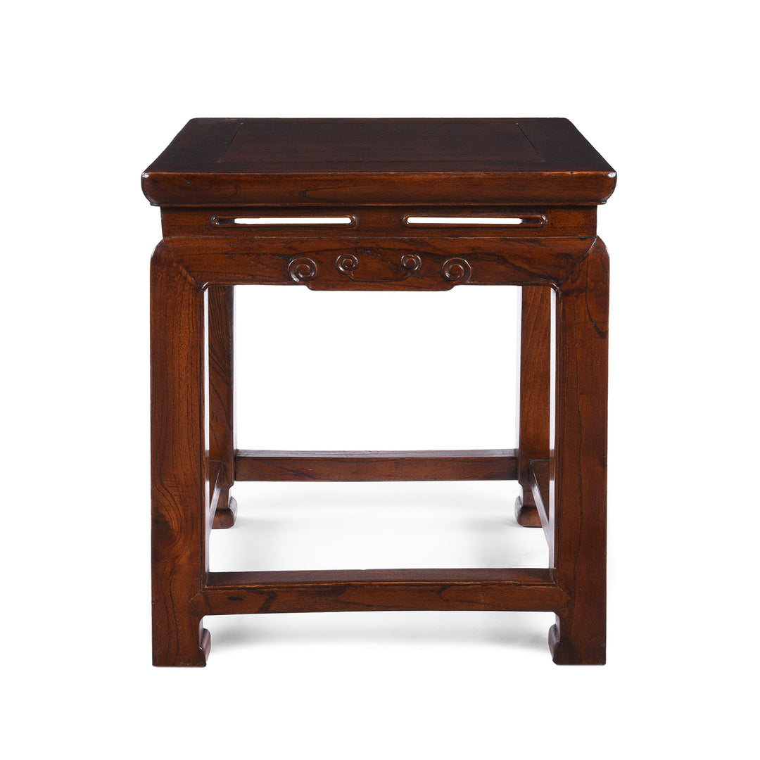Antique Chinese Red Elm Square Side Table | Indigo Antiques