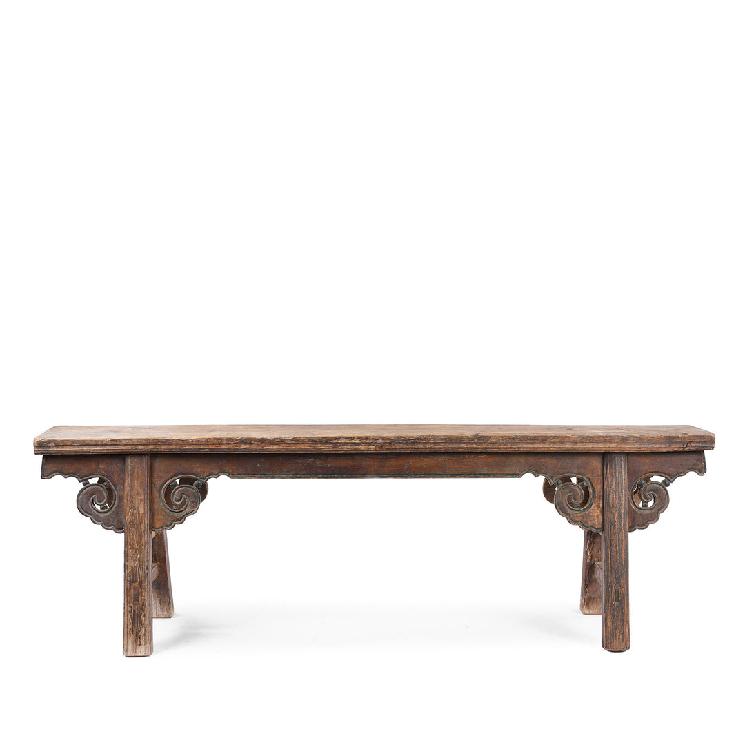 Antique Elm Chinese Spring Bench From Shanxi | Indigo Antiques