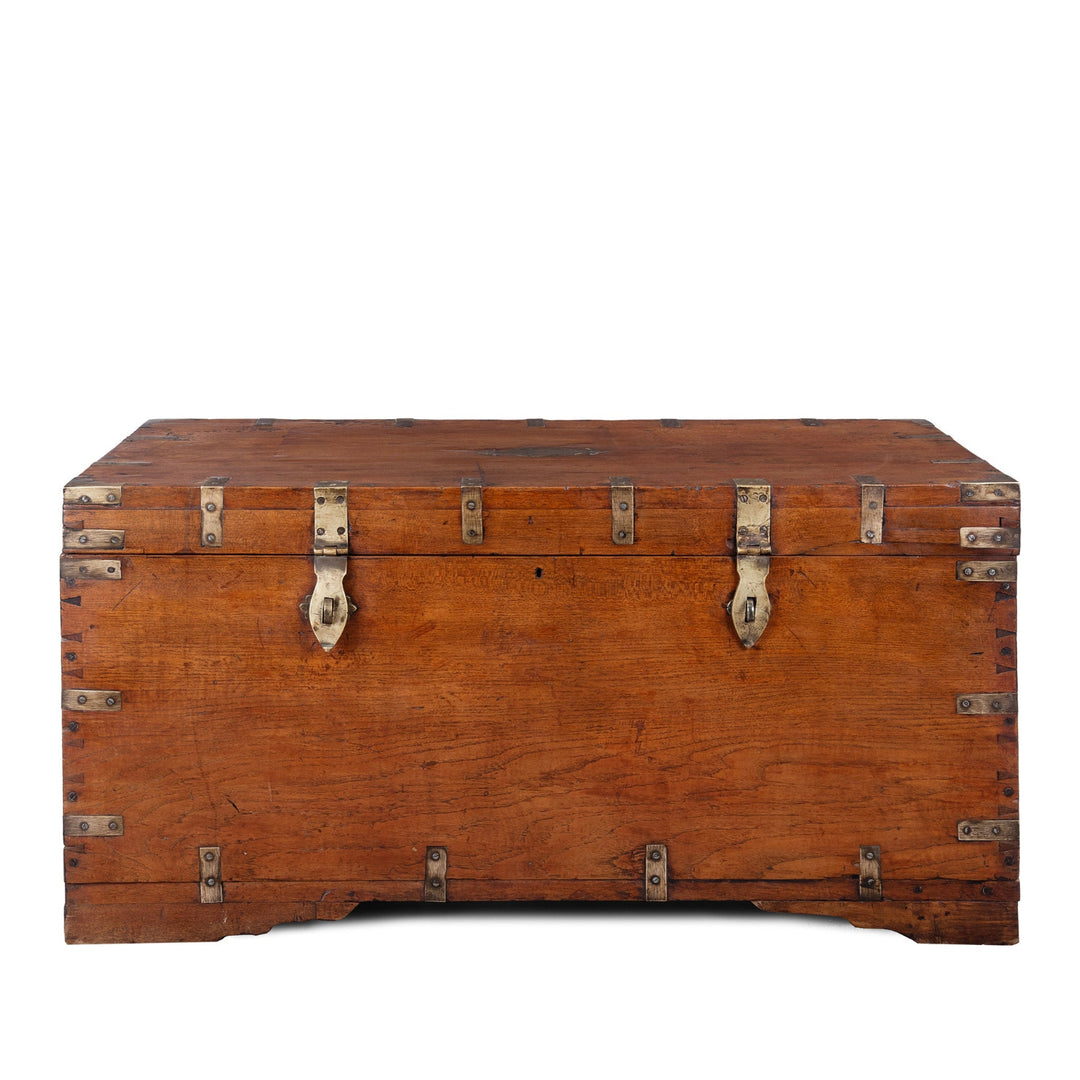 Antique Indian Brass Bound Chest | Indigo Antiques