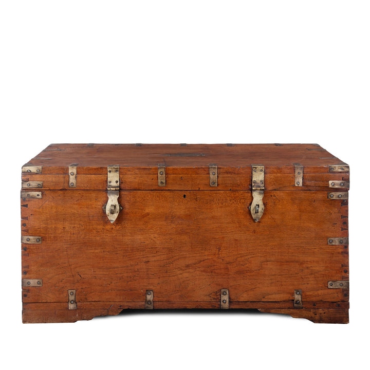 Antique Indian Brass Bound Chest | Indigo Antiques