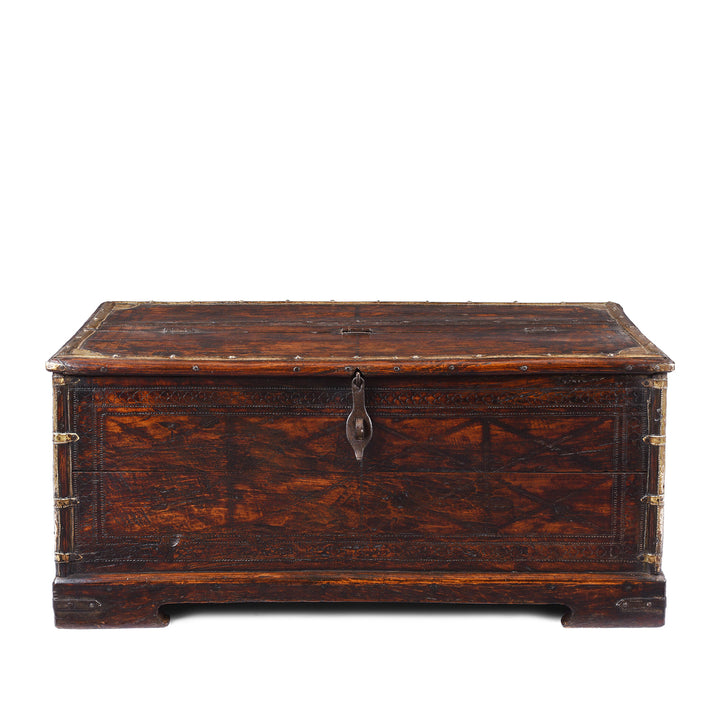 Antique Indian Brass Bound Chest | Indigo Antiques