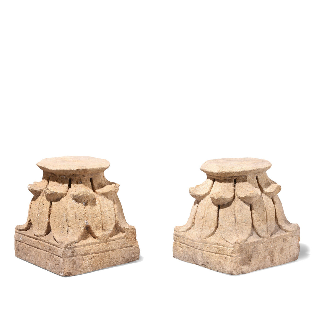Antique Indian Carved Stone Bases | Indigo Antiques
