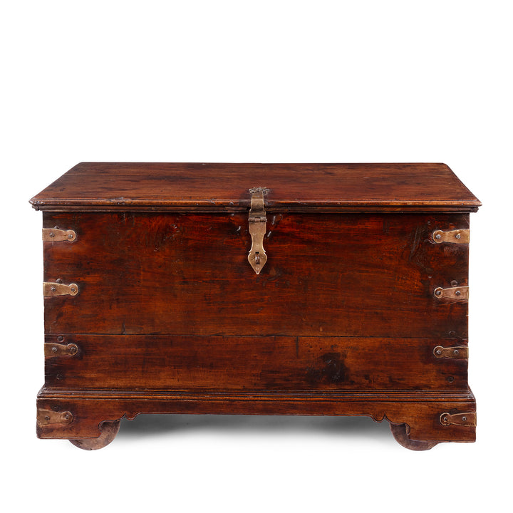 Antique Indian brass bound Rosewood Chest | Indigo Antiques