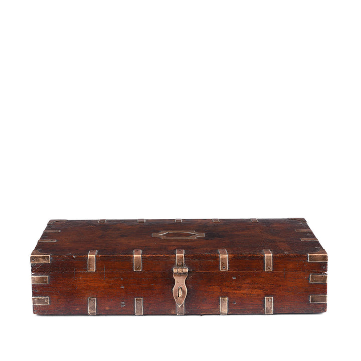 Antique Indian Brass Bound Military Document Box | Indigo Antiques