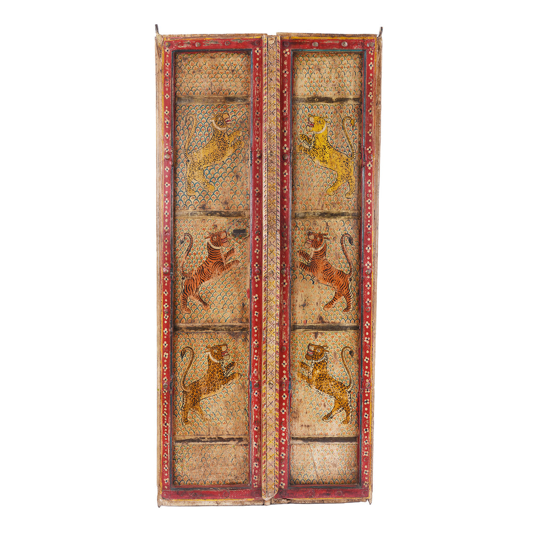 Antique Indian Door With Later Painting | Indigo Antiques