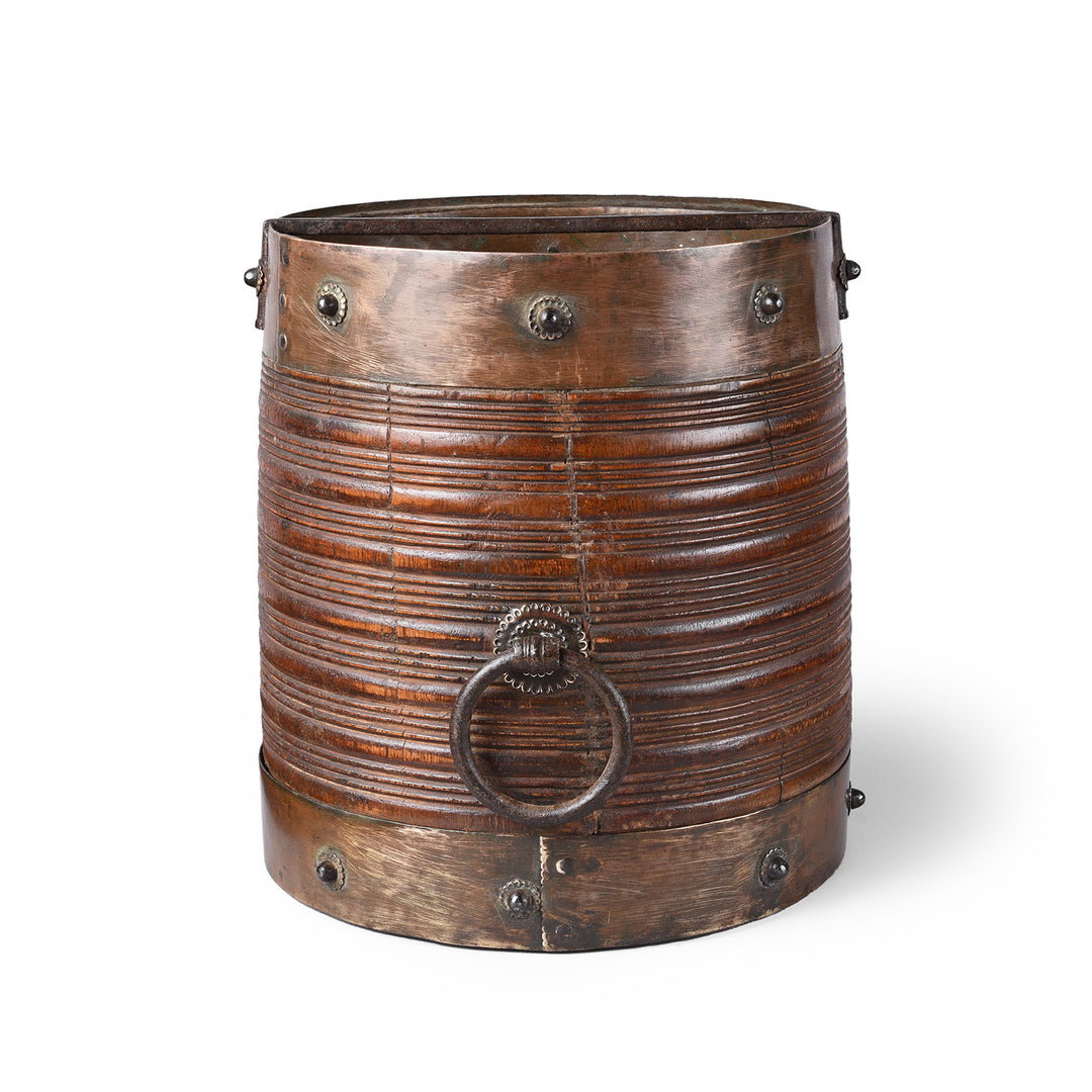 Antique Indian Brass Bound Grain Measure | Indigo Antiques