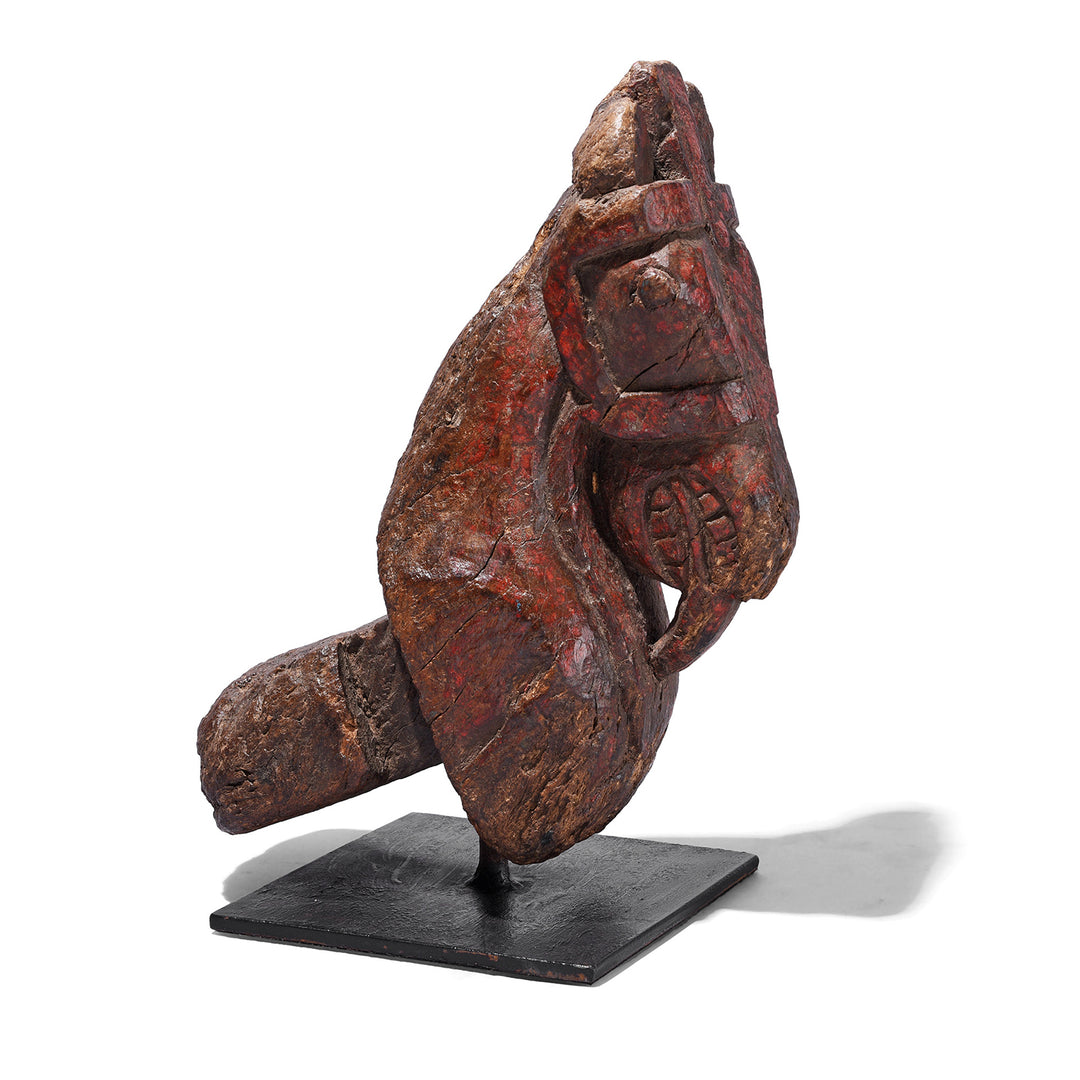 Antique Indian Carved Teak Horse Head Corbel On Stand | Indigo Antiques