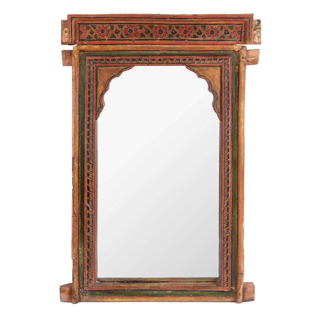 Antique Indian Painted Mirror | Indigo Antiques