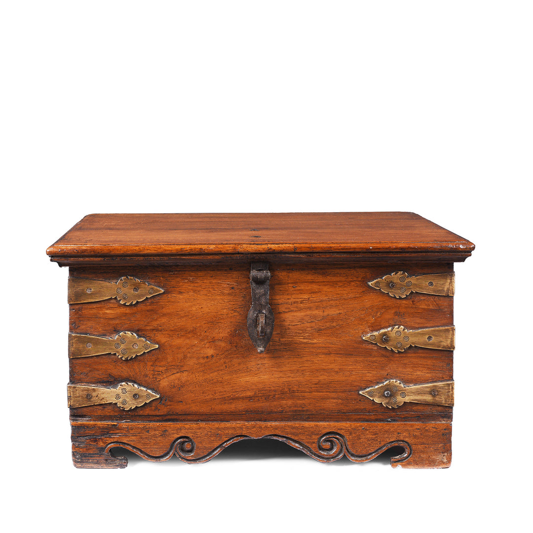 Antique Indian Brass Bound Jewellery Box | Indigo Antiques