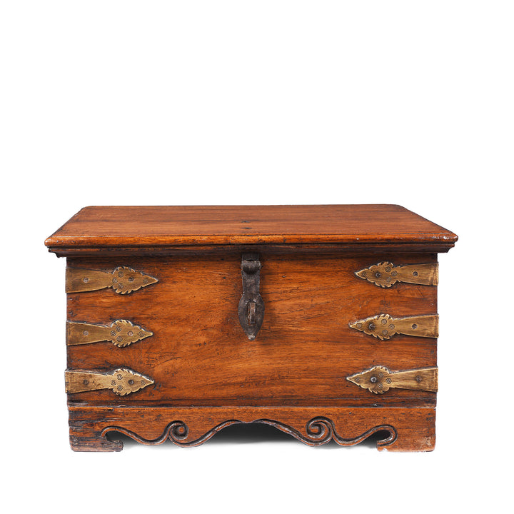 Antique Indian Brass Bound Jewellery Box | Indigo Antiques